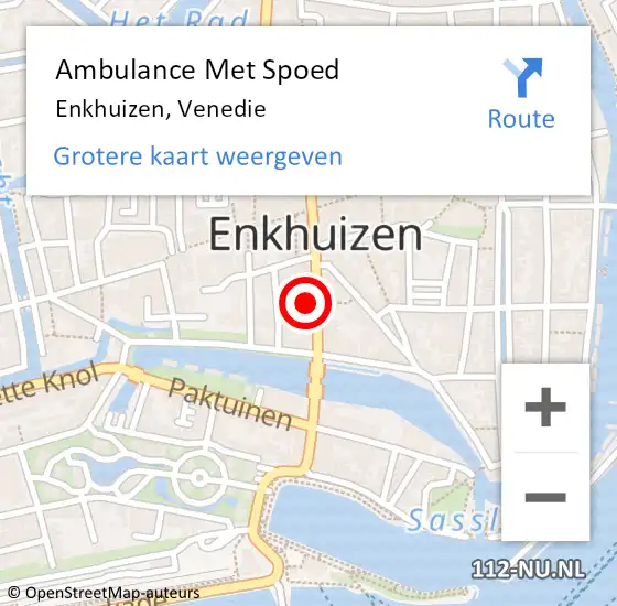 Locatie op kaart van de 112 melding: Ambulance Met Spoed Naar Enkhuizen, Venedie op 9 juni 2023 23:57