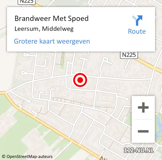 Locatie op kaart van de 112 melding: Brandweer Met Spoed Naar Leersum, Middelweg op 10 juni 2023 00:03