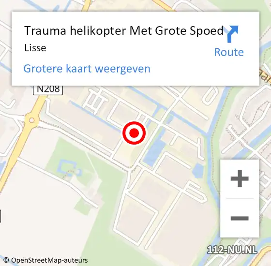 Locatie op kaart van de 112 melding: Trauma helikopter Met Grote Spoed Naar Lisse op 10 juni 2023 01:09