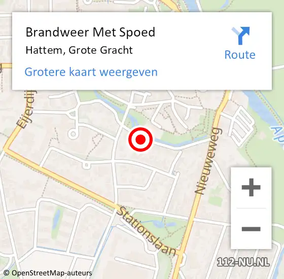 Locatie op kaart van de 112 melding: Brandweer Met Spoed Naar Hattem, Grote Gracht op 10 juni 2023 01:46