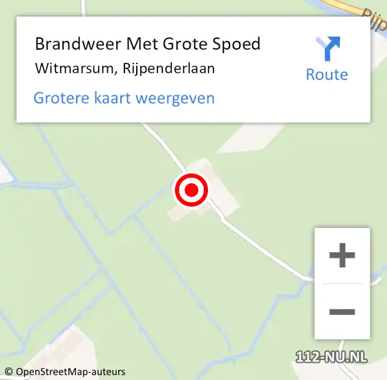 Locatie op kaart van de 112 melding: Brandweer Met Grote Spoed Naar Witmarsum, Rijpenderlaan op 10 juni 2023 01:47