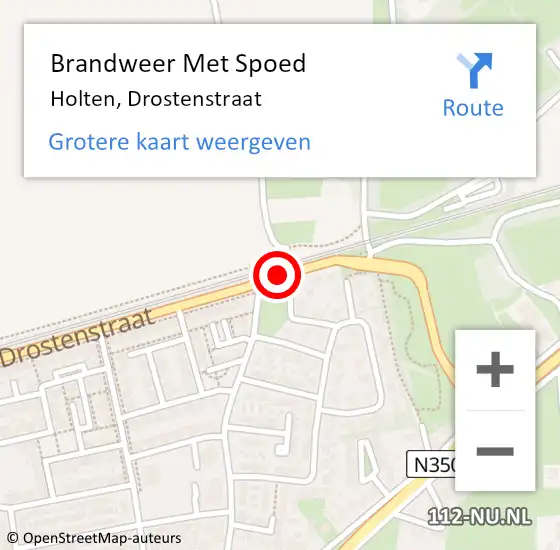 Locatie op kaart van de 112 melding: Brandweer Met Spoed Naar Holten, Drostenstraat op 28 augustus 2014 12:28