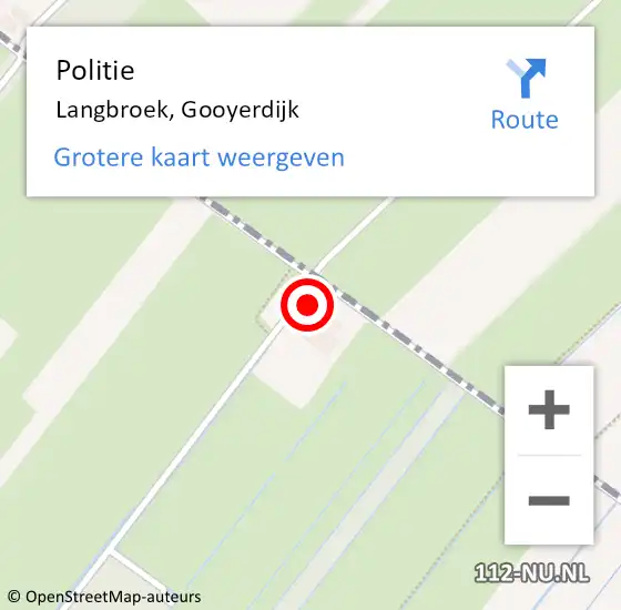 Locatie op kaart van de 112 melding: Politie Langbroek, Gooyerdijk op 10 juni 2023 03:52