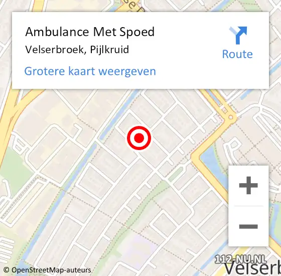 Locatie op kaart van de 112 melding: Ambulance Met Spoed Naar Velserbroek, Pijlkruid op 10 juni 2023 05:35