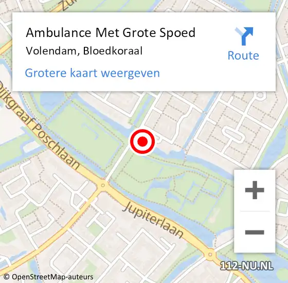 Locatie op kaart van de 112 melding: Ambulance Met Grote Spoed Naar Volendam, Bloedkoraal op 10 juni 2023 05:43