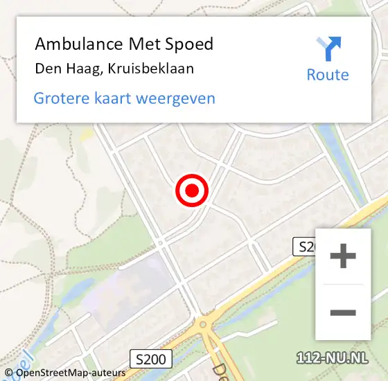 Locatie op kaart van de 112 melding: Ambulance Met Spoed Naar Den Haag, Kruisbeklaan op 10 juni 2023 06:32