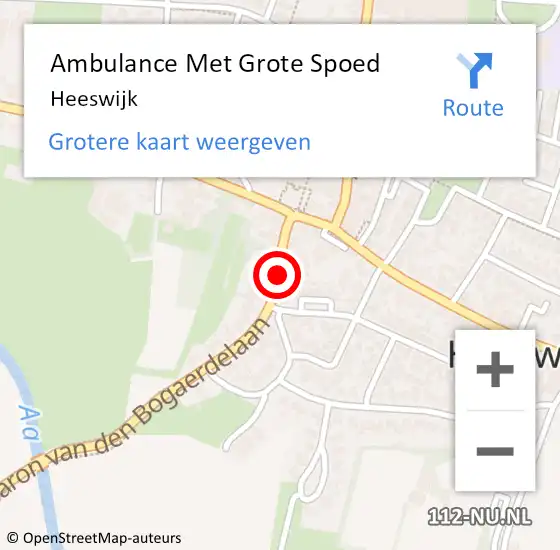 Locatie op kaart van de 112 melding: Ambulance Met Grote Spoed Naar Heeswijk op 10 juni 2023 08:34