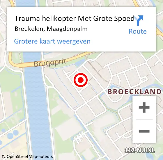 Locatie op kaart van de 112 melding: Trauma helikopter Met Grote Spoed Naar Breukelen, Maagdenpalm op 10 juni 2023 08:34