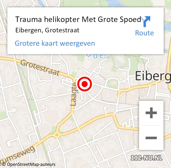 Locatie op kaart van de 112 melding: Trauma helikopter Met Grote Spoed Naar Eibergen, Grotestraat op 10 juni 2023 09:28