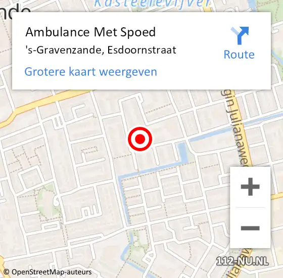 Locatie op kaart van de 112 melding: Ambulance Met Spoed Naar 's-Gravenzande, Esdoornstraat op 10 juni 2023 09:39