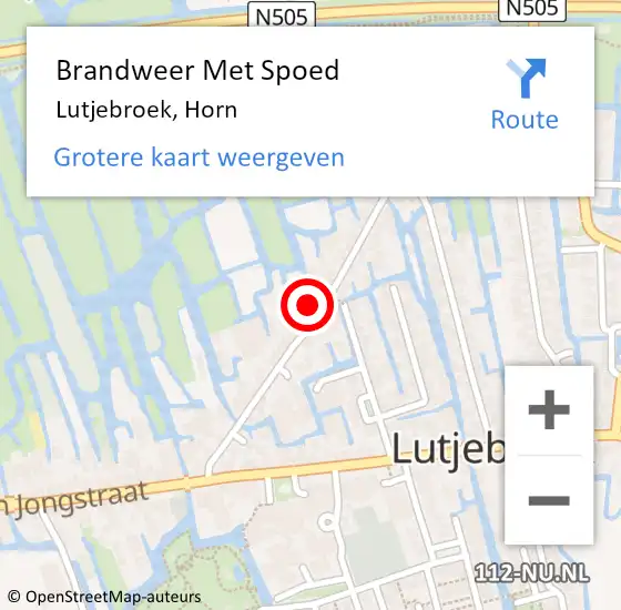 Locatie op kaart van de 112 melding: Brandweer Met Spoed Naar Lutjebroek, Horn op 10 juni 2023 10:22