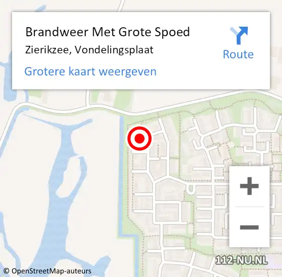 Locatie op kaart van de 112 melding: Brandweer Met Grote Spoed Naar Zierikzee, Vondelingsplaat op 10 juni 2023 10:58