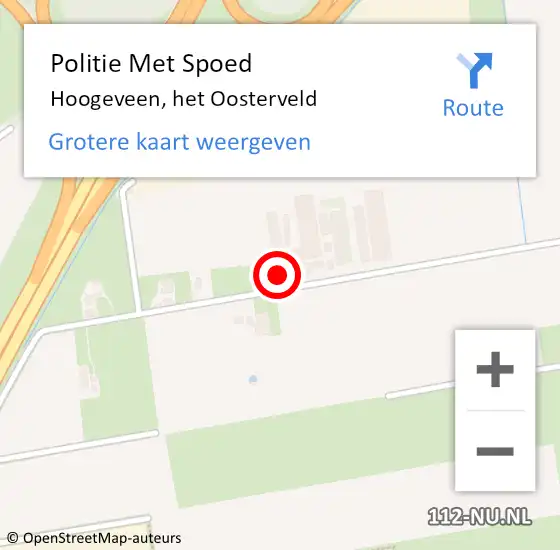 Locatie op kaart van de 112 melding: Politie Met Spoed Naar Hoogeveen, het Oosterveld op 10 juni 2023 11:38