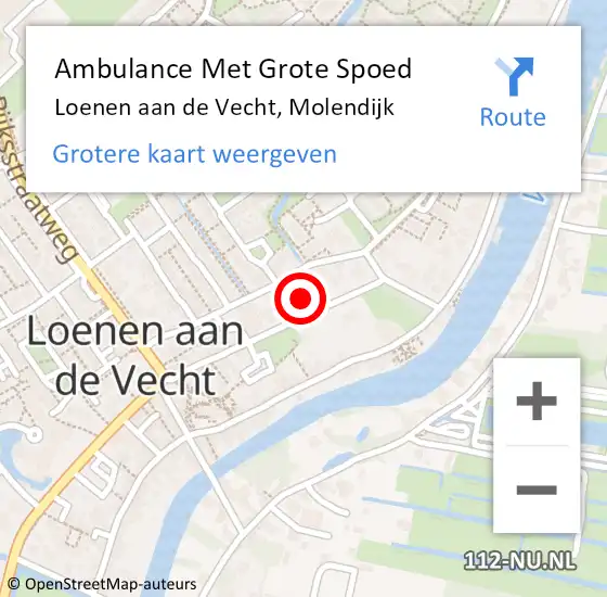 Locatie op kaart van de 112 melding: Ambulance Met Grote Spoed Naar Loenen aan de Vecht, Molendijk op 28 augustus 2014 13:02