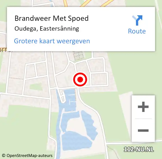 Locatie op kaart van de 112 melding: Brandweer Met Spoed Naar Oudega, Eastersânning op 10 juni 2023 12:46