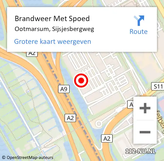 Locatie op kaart van de 112 melding: Brandweer Met Spoed Naar Ootmarsum, Sijsjesbergweg op 10 juni 2023 13:12