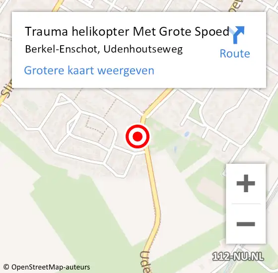 Locatie op kaart van de 112 melding: Trauma helikopter Met Grote Spoed Naar Berkel-Enschot, Udenhoutseweg op 10 juni 2023 13:19