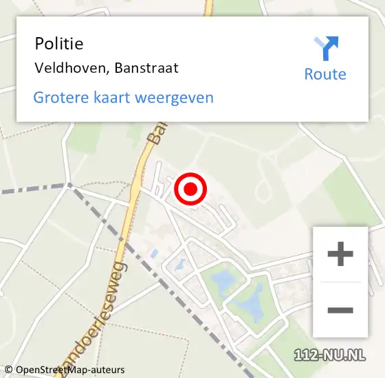 Locatie op kaart van de 112 melding: Politie Veldhoven, Banstraat op 10 juni 2023 13:49