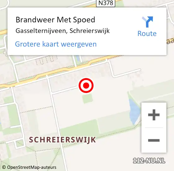 Locatie op kaart van de 112 melding: Brandweer Met Spoed Naar Gasselternijveen, Schreierswijk op 10 juni 2023 14:05