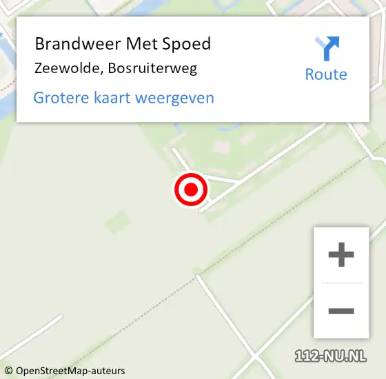 Locatie op kaart van de 112 melding: Brandweer Met Spoed Naar Zeewolde, Bosruiterweg op 10 juni 2023 14:06