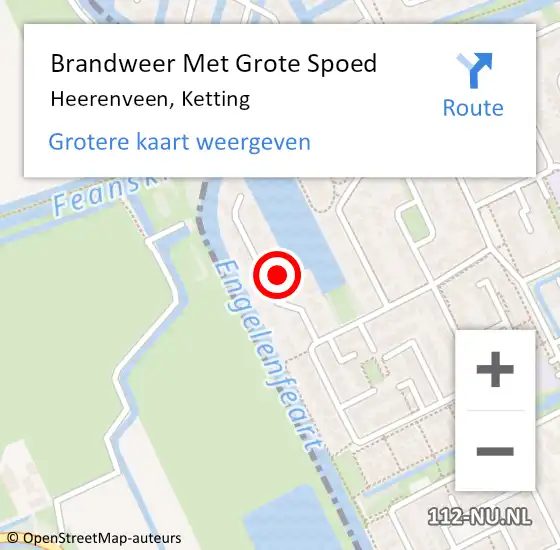 Locatie op kaart van de 112 melding: Brandweer Met Grote Spoed Naar Heerenveen, Ketting op 10 juni 2023 14:13