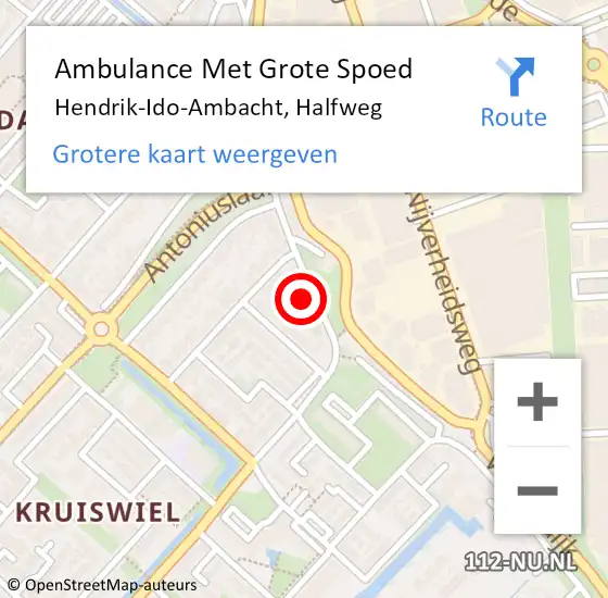 Locatie op kaart van de 112 melding: Ambulance Met Grote Spoed Naar Hendrik-Ido-Ambacht, Halfweg op 10 juni 2023 14:26