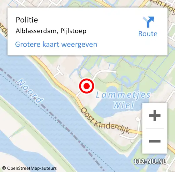 Locatie op kaart van de 112 melding: Politie Alblasserdam, Pijlstoep op 10 juni 2023 14:48