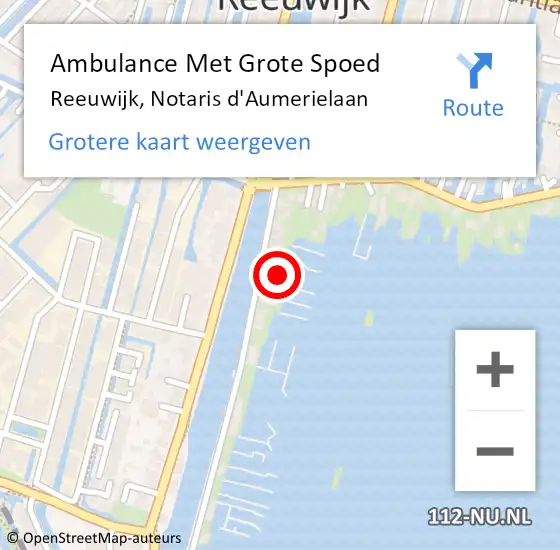 Locatie op kaart van de 112 melding: Ambulance Met Grote Spoed Naar Reeuwijk, Notaris d'Aumerielaan op 10 juni 2023 15:06