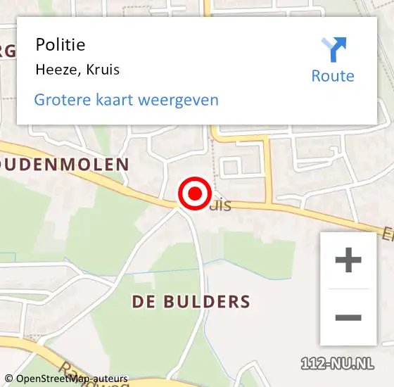 Locatie op kaart van de 112 melding: Politie Heeze, Kruis op 10 juni 2023 15:53