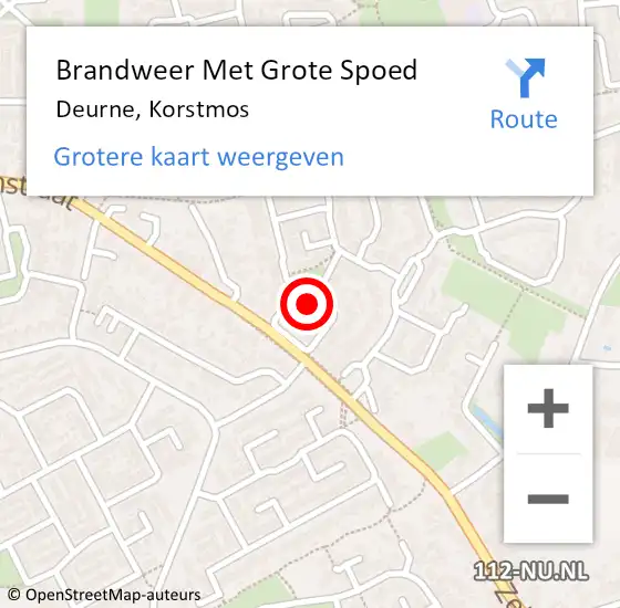 Locatie op kaart van de 112 melding: Brandweer Met Grote Spoed Naar Deurne, Korstmos op 10 juni 2023 16:10