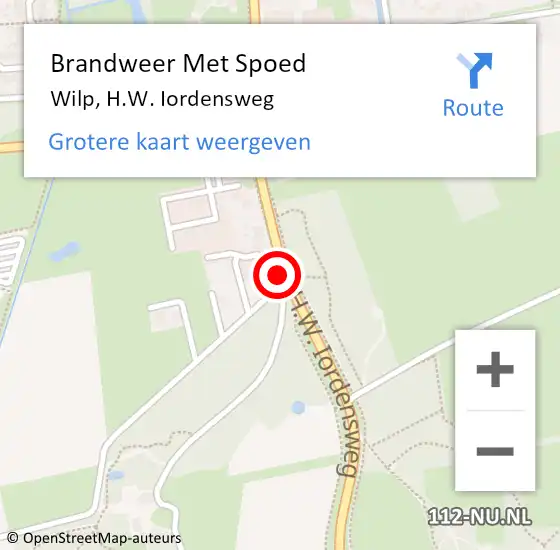 Locatie op kaart van de 112 melding: Brandweer Met Spoed Naar Wilp, H.W. Iordensweg op 10 juni 2023 16:23