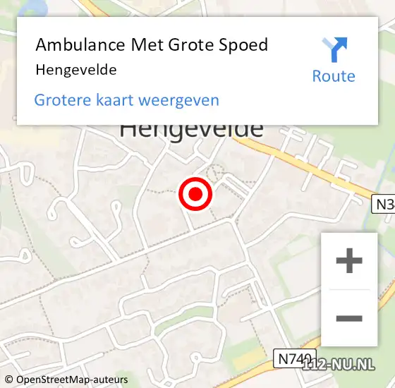 Locatie op kaart van de 112 melding: Ambulance Met Grote Spoed Naar Hengevelde op 10 juni 2023 16:39