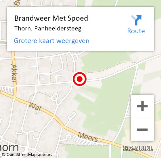 Locatie op kaart van de 112 melding: Brandweer Met Spoed Naar Thorn, Panheeldersteeg op 10 juni 2023 17:23