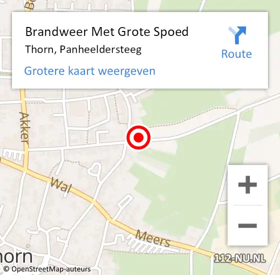 Locatie op kaart van de 112 melding: Brandweer Met Grote Spoed Naar Thorn, Panheeldersteeg op 10 juni 2023 17:25