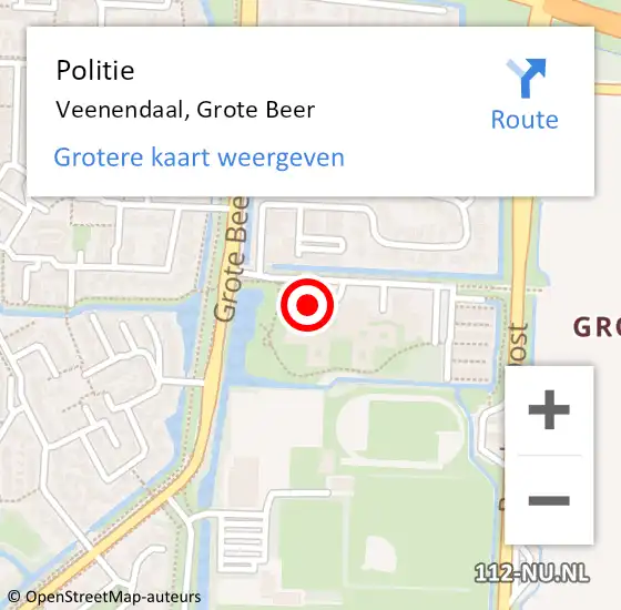 Locatie op kaart van de 112 melding: Politie Veenendaal, Grote Beer op 10 juni 2023 17:50