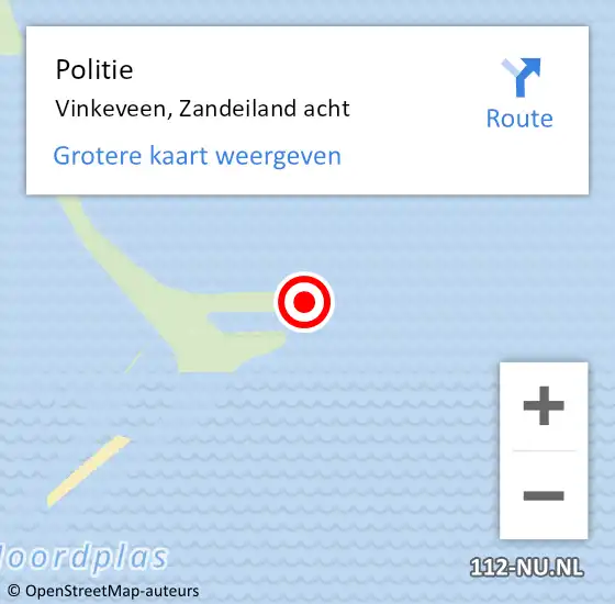 Locatie op kaart van de 112 melding: Politie Vinkeveen, Zandeiland acht op 10 juni 2023 18:07