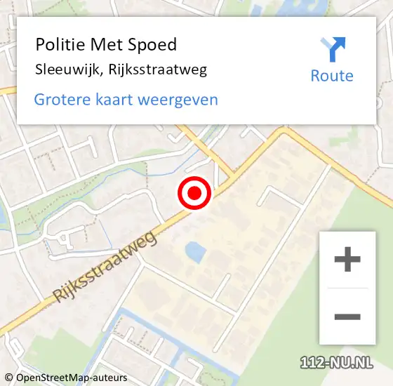 Locatie op kaart van de 112 melding: Politie Met Spoed Naar Sleeuwijk, Rijksstraatweg op 10 juni 2023 18:10