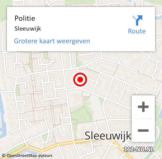 Locatie op kaart van de 112 melding: Politie Sleeuwijk op 10 juni 2023 18:10