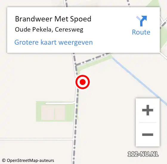 Locatie op kaart van de 112 melding: Brandweer Met Spoed Naar Oude Pekela, Ceresweg op 10 juni 2023 19:03