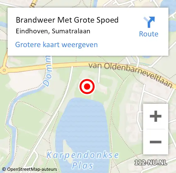 Locatie op kaart van de 112 melding: Brandweer Met Grote Spoed Naar Eindhoven, Sumatralaan op 10 juni 2023 19:19