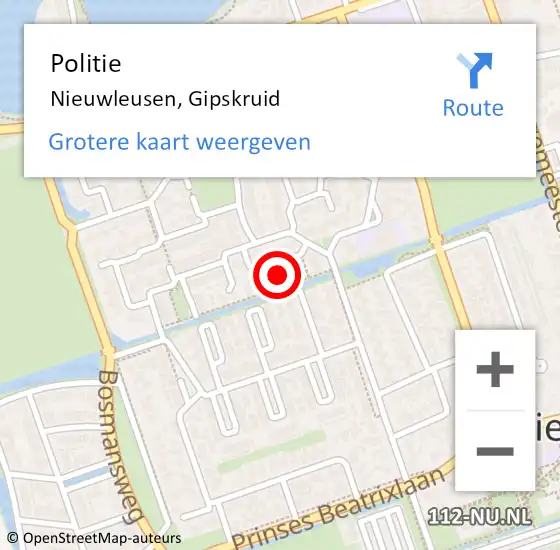 Locatie op kaart van de 112 melding: Politie Nieuwleusen, Gipskruid op 10 juni 2023 19:32