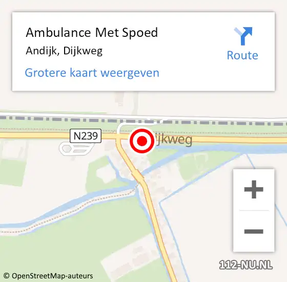 Locatie op kaart van de 112 melding: Ambulance Met Spoed Naar Lambertschaag, Dijkweg op 10 juni 2023 19:33