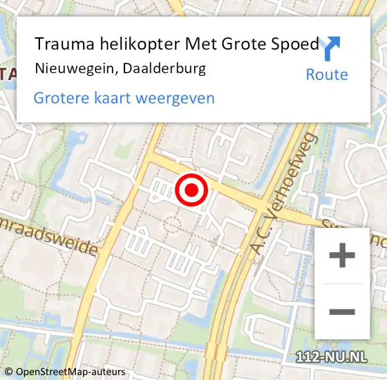 Locatie op kaart van de 112 melding: Trauma helikopter Met Grote Spoed Naar Nieuwegein, Daalderburg op 10 juni 2023 19:41