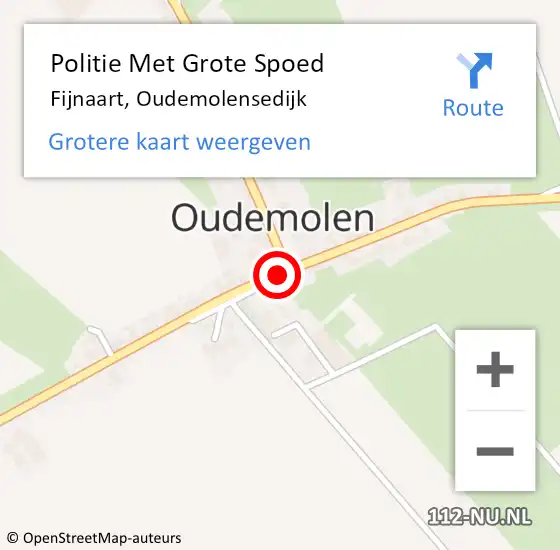 Locatie op kaart van de 112 melding: Politie Met Grote Spoed Naar Fijnaart, Oudemolensedijk op 10 juni 2023 19:47