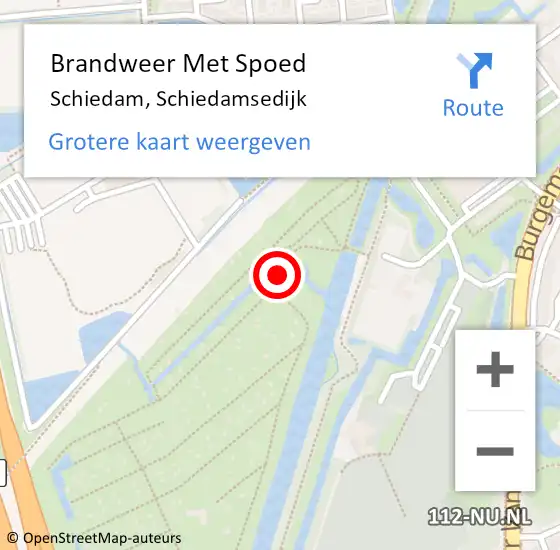 Locatie op kaart van de 112 melding: Brandweer Met Spoed Naar Schiedam, Schiedamsedijk op 10 juni 2023 19:58