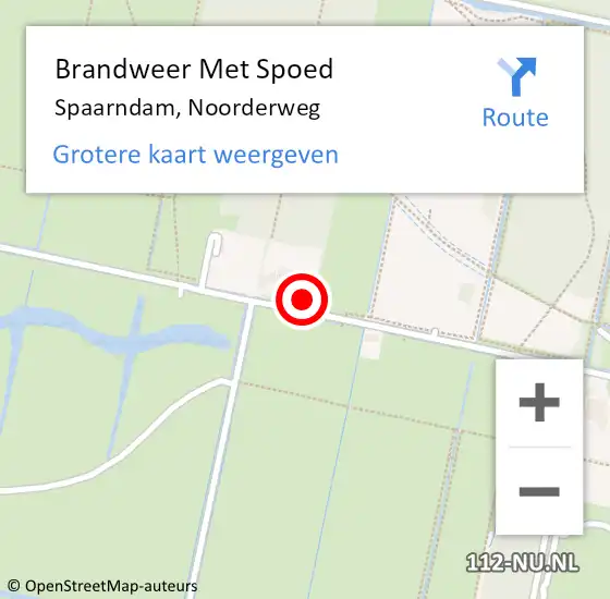 Locatie op kaart van de 112 melding: Brandweer Met Spoed Naar Spaarndam, Noorderweg op 10 juni 2023 19:59