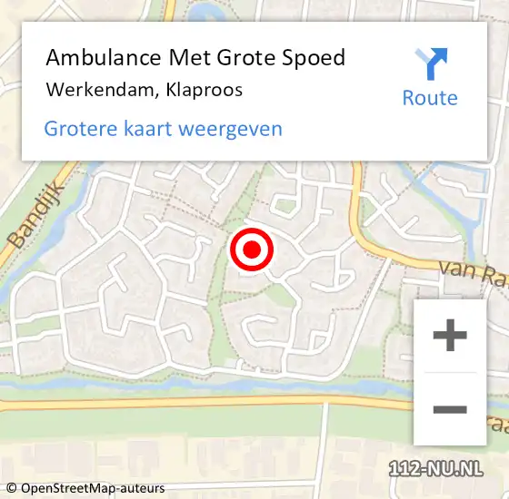 Locatie op kaart van de 112 melding: Ambulance Met Grote Spoed Naar Werkendam, Klaproos op 10 juni 2023 20:03