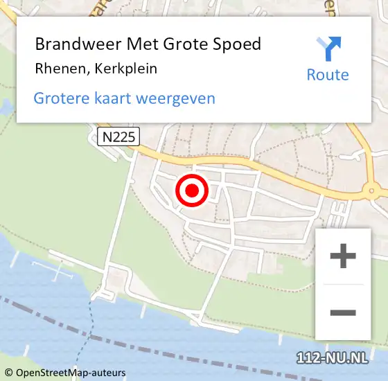 Locatie op kaart van de 112 melding: Brandweer Met Grote Spoed Naar Rhenen, Kerkplein op 10 juni 2023 20:11