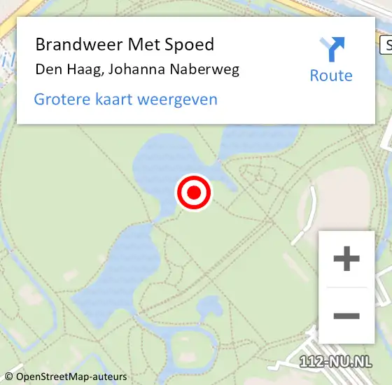 Locatie op kaart van de 112 melding: Brandweer Met Spoed Naar Den Haag, Johanna Naberweg op 10 juni 2023 21:13