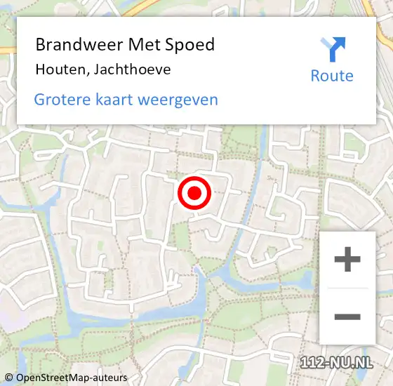 Locatie op kaart van de 112 melding: Brandweer Met Spoed Naar Houten, Jachthoeve op 10 juni 2023 21:26